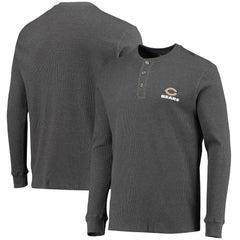 Chicago Bears Dunbrooke Logo Maverick Thermal Henley Long Sleeve T-Shirt - Heathered Gray for sale