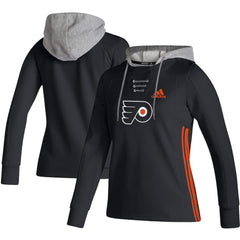 Philadelphia Flyers adidas Women's Skate Lace AEROREADY Pullover Hoodie Black