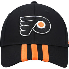 Philadelphia Flyers adidas Locker Room Three Stripe Adjustable Hat Black
