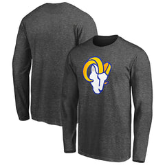 Los Angeles Rams Big & Tall Primary Logo Long Sleeve T-Shirt - Heathered Charcoal on sale