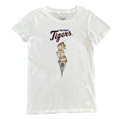 Detroit Tigers Tiny Turnip Women's Triple Scoop T-Shirt - White