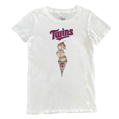 Minnesota Twins Tiny Turnip Women's Triple Scoop T-Shirt - White