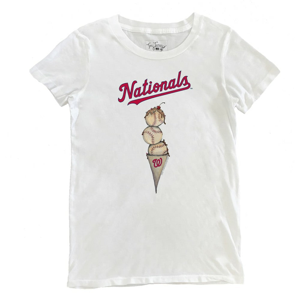 Washington Nationals Tiny Turnip Women's Triple Scoop T-Shirt - White