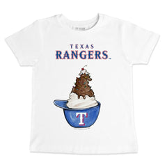 Texas Rangers Tiny Turnip Youth Sundae Helmet T-Shirt - White