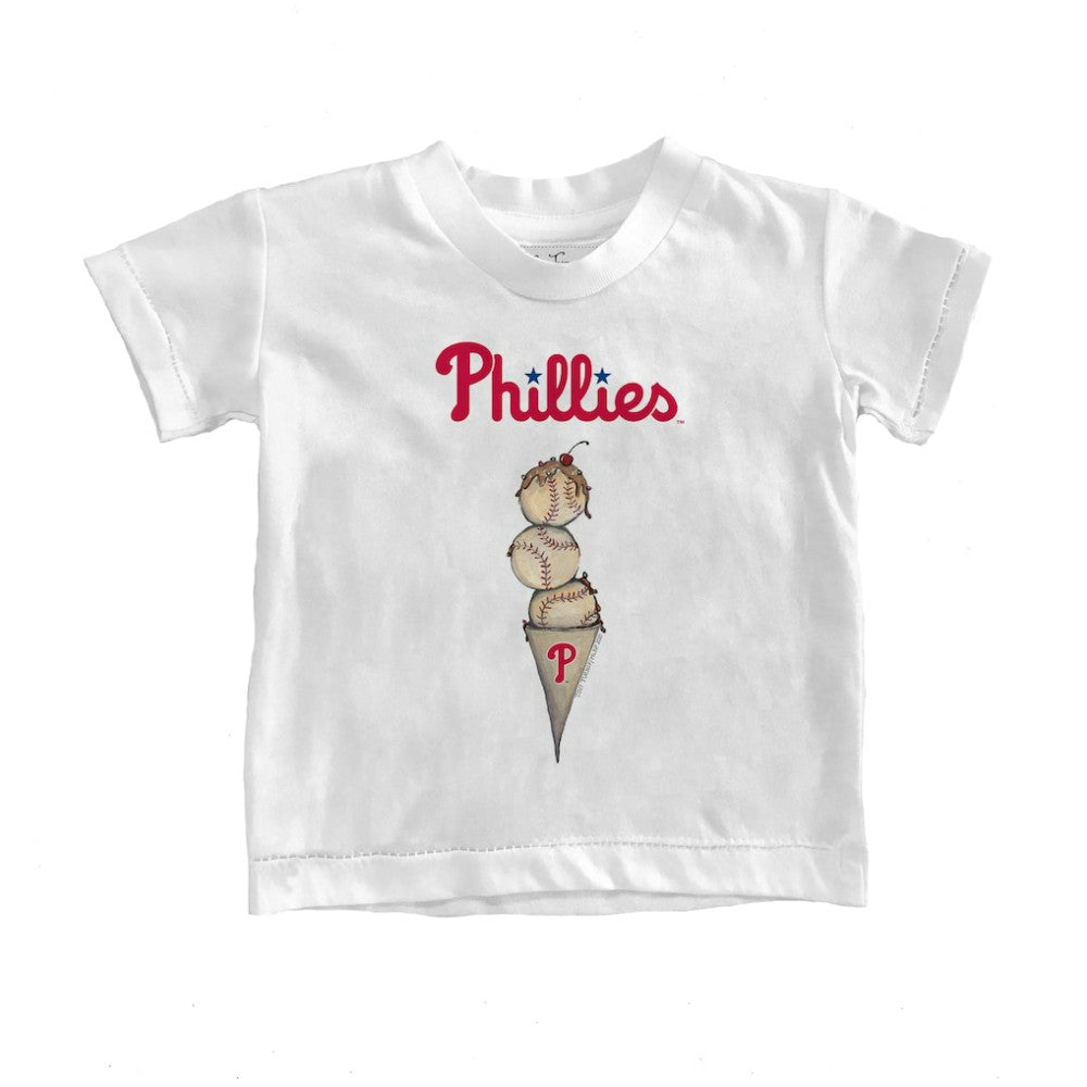 Philadelphia Phillies Tiny Turnip Youth Triple Scoop T-Shirt - White