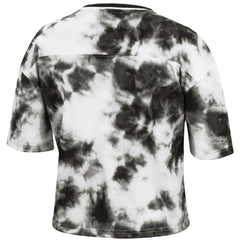 Toronto Raptors Women's Hardwood Classics Tie-Dye Cropped T-Shirt - Black/White | Mitchell & Ness for sale