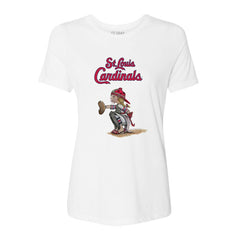 St. Louis Cardinals Tiny Turnip Women's Kate the Catcher T-Shirt - White
