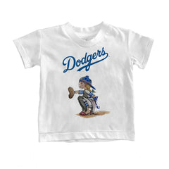 Los Angeles Dodgers Tiny Turnip Youth Kate the Catcher T-Shirt - White