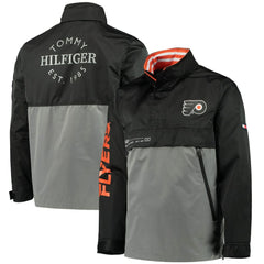 Philadelphia Flyers Tommy Hilfiger Anorak Quarter-Zip Hoodie Jacket Black/Gray