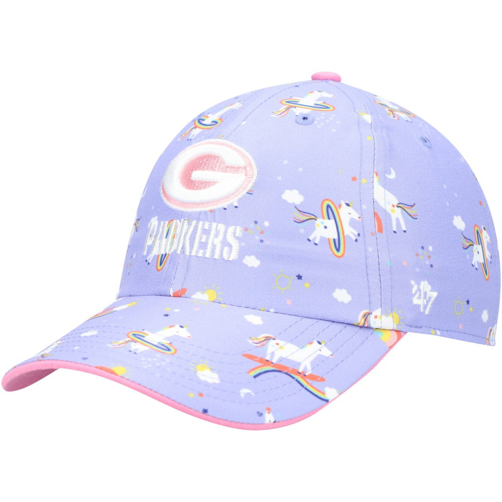 Green Bay Packers '47 Girls Preschool Unicorn Clean Up Adjustable Hat - Purple online