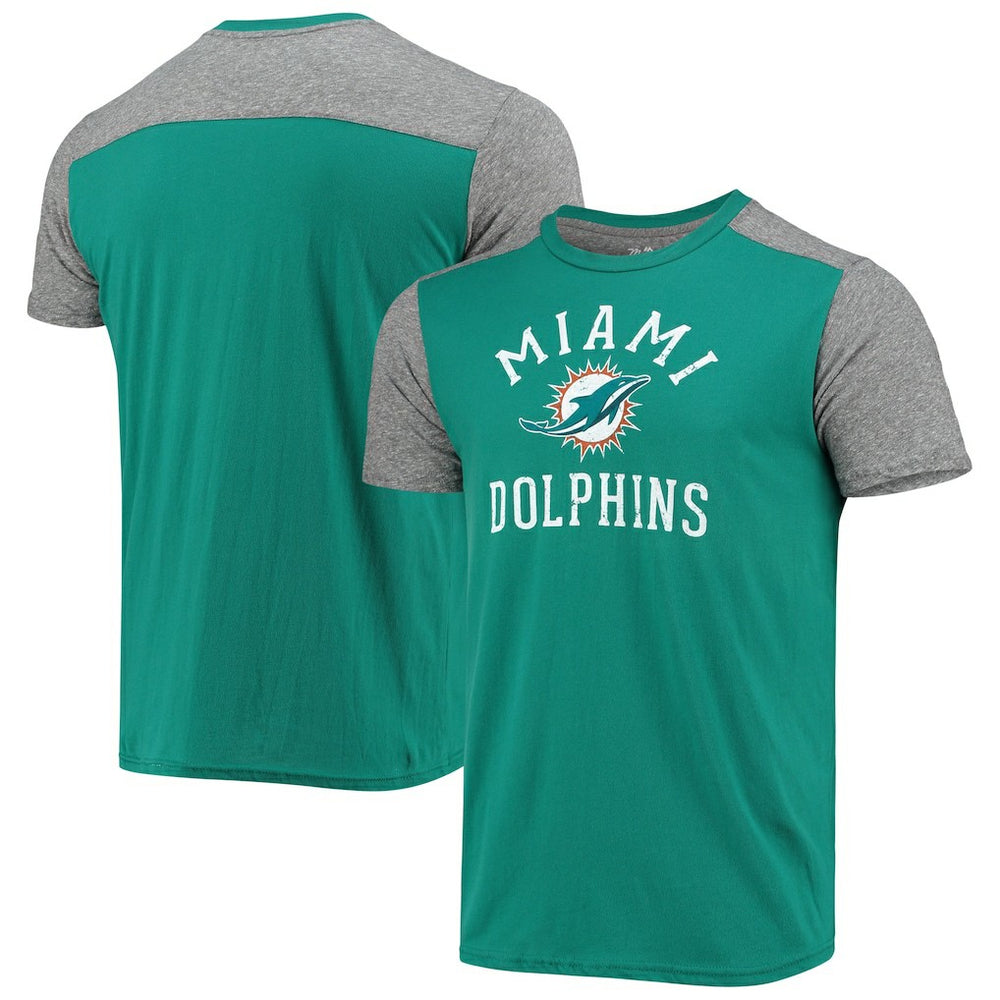 Miami Dolphins Majestic Threads Field Goal Slub T-Shirt - Aqua/Gray outlet