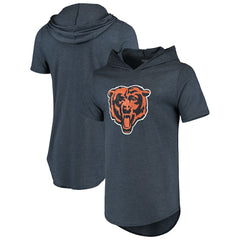 Chicago Bears Majestic Threads Primary Logo Tri-Blend Hoodie T-Shirt - Navy for sale