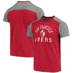 San Francisco 49ers Majestic Threads Gridiron Classics Field Goal Slub T-Shirt - Scarlet/Heathered Gray sale