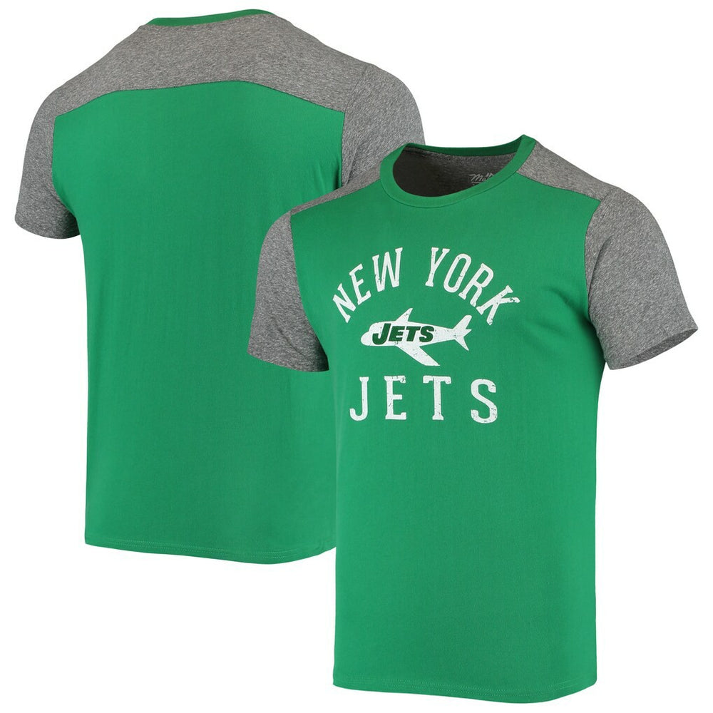 New York Jets Majestic Threads Gridiron Classics Field Goal Slub T-Shirt - Kelly Green/Heathered Gray online