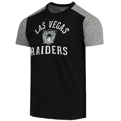 Las Vegas Raiders Majestic Threads Gridiron Classics Field Goal Slub T-Shirt - Black/Heathered Gray for sale