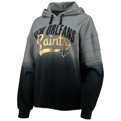 New Orleans Saints Touch Women's Superstar Dip-Dye Pullover Hoodie - Heathered Gray/Black sale