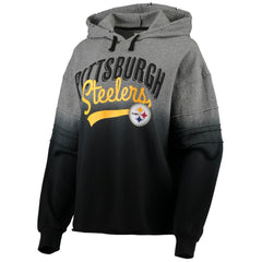 Pittsburgh Steelers Touch Women's Superstar Dip-Dye Pullover Hoodie - Heathered Gray/Black discount