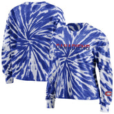 Montreal Canadiens WEAR by Erin Andrews Women's Tie-Dye Long Sleeve T-Shirt Navy