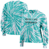 Seattle Kraken WEAR by Erin Andrews Women's Tie-Dye Long Sleeve T-Shirt Light Blue