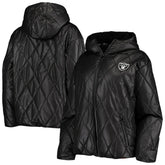 Las Vegas Raiders MSX by Michael Strahan Women's Charlotte Full-Zip Hoodie Puffer Jacket - Black sale