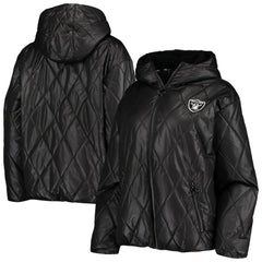 Las Vegas Raiders MSX by Michael Strahan Women's Charlotte Full-Zip Hoodie Puffer Jacket - Black sale
