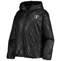 Las Vegas Raiders MSX by Michael Strahan Women's Charlotte Full-Zip Hoodie Puffer Jacket - Black sale