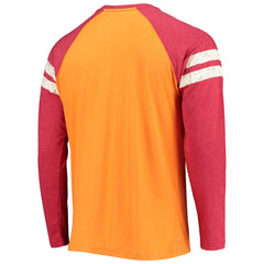 Tampa Bay Buccaneers Starter Throwback League Raglan Long Sleeve Tri-Blend T-Shirt - Orange/Red online