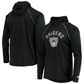 Las Vegas Raiders Starter Throwback Raglan Hoodie Long Sleeve T-Shirt - Black for sale