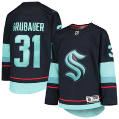 Philipp Grubauer Seattle Kraken Youth Home Premier Player Jersey Deep Sea Blue