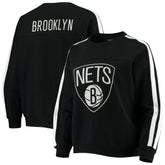 Brooklyn Nets The Wild Collective Women's Perforated Logo Pullover Sweatshirt - Black discount