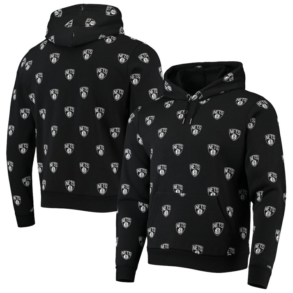 Brooklyn Nets The Wild Collective Unisex Allover Logo Pullover Hoodie - Black discount