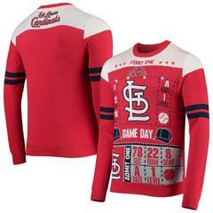 St. Louis Cardinals FOCO Ticket Light-Up Ugly Sweater - Red