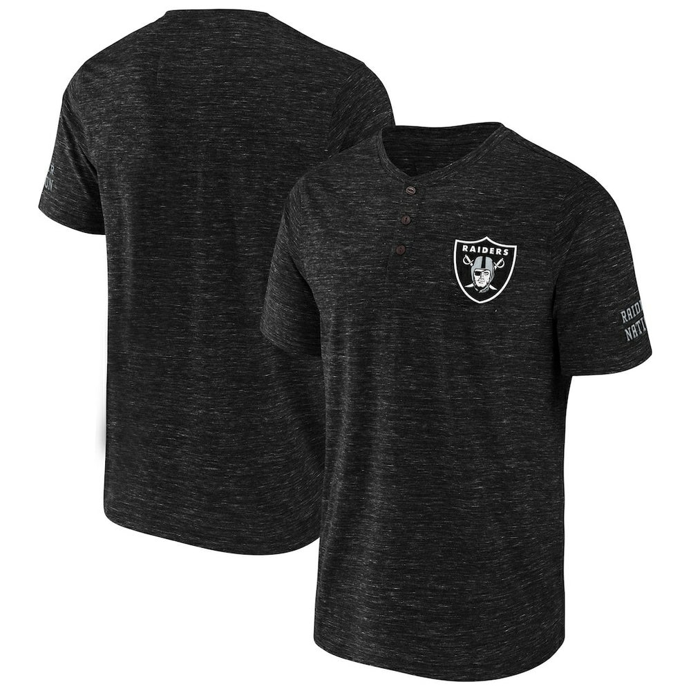 Las Vegas Raiders NFL x Darius Rucker Collection Slub Henley T-Shirt - Black for sale