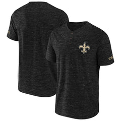 New Orleans Saints NFL x Darius Rucker Collection Slub Henley T-Shirt - Black cheap
