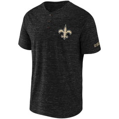 New Orleans Saints NFL x Darius Rucker Collection Slub Henley T-Shirt - Black cheap