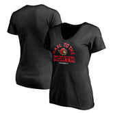 Ottawa Senators Women's Hail to the North V-Neck T-Shirt Black
