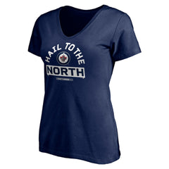 Winnipeg Jets Women's Hail to the North V-Neck T-Shirt Navy