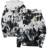 Minnesota Vikings DKNY Sport Women's Dakota Oversized Tie-Dye Half-Zip Hoodie - White/Black discount