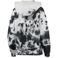 Minnesota Vikings DKNY Sport Women's Dakota Oversized Tie-Dye Half-Zip Hoodie - White/Black discount