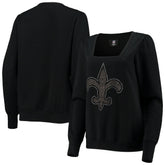 New Orleans Saints Cuce Women's Winners Square Neck Pullover Sweatshirt - Black online