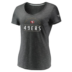 San Francisco 49ers Women's League Leader Space Dye V-Neck T-Shirt - Charcoal outlet