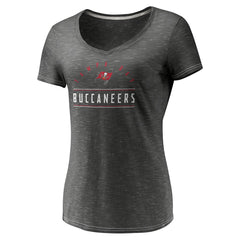 Tampa Bay Buccaneers Women's League Leader Space Dye V-Neck T-Shirt - Charcoal discount