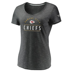 Kansas City Chiefs Women's League Leader Space Dye V-Neck T-Shirt - Charcoal online