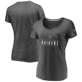 Las Vegas Raiders Women's League Leader Space Dye V-Neck T-Shirt - Charcoal on sale