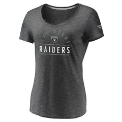 Las Vegas Raiders Women's League Leader Space Dye V-Neck T-Shirt - Charcoal on sale