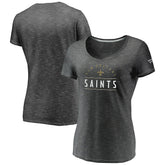 New Orleans Saints Women's League Leader Space Dye V-Neck T-Shirt - Charcoal outlet