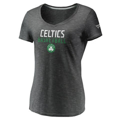 Boston Celtics Women's Double-Fade Space-Dye V-Neck T-Shirt - Charcoal | Fanatics shop