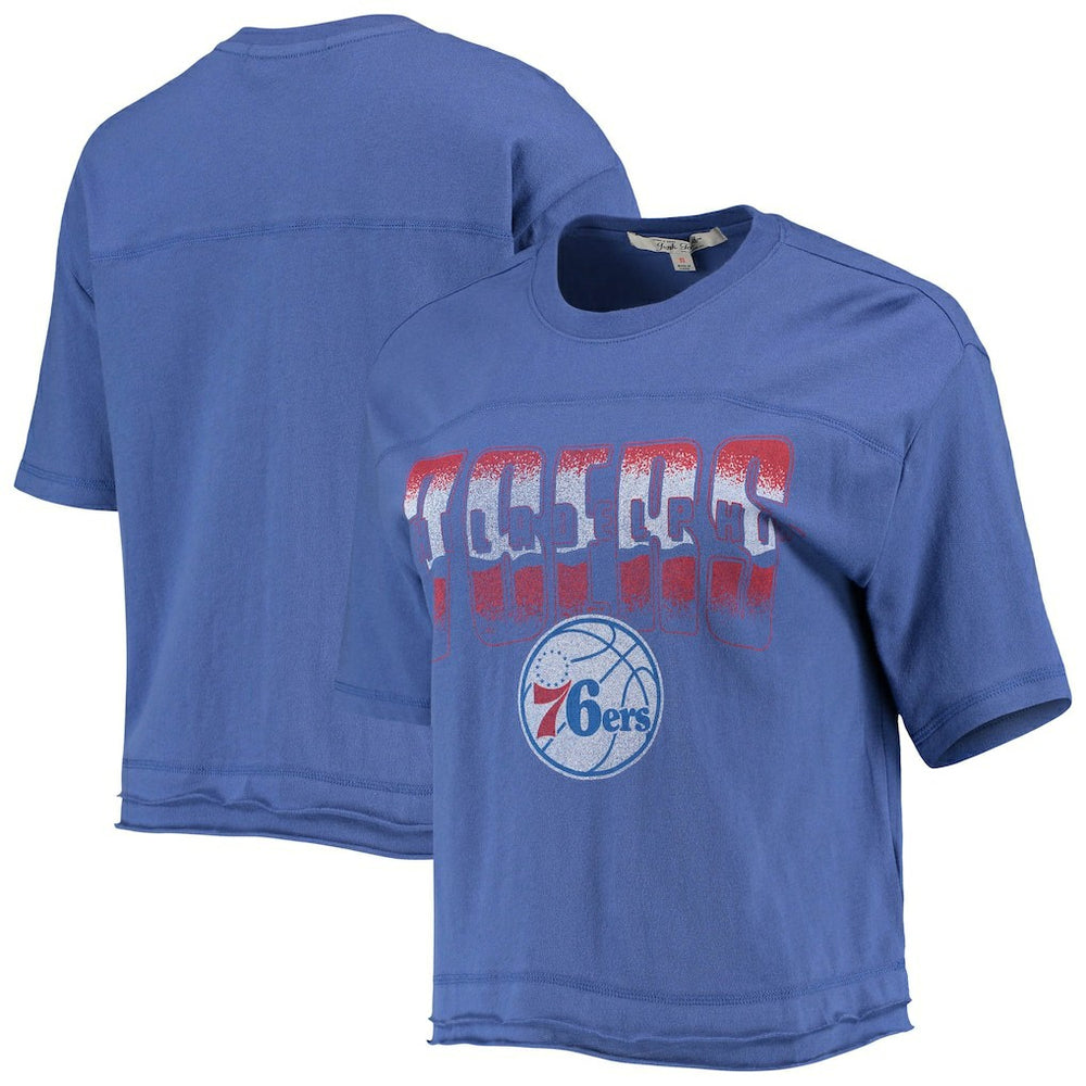 Philadelphia 76ers Junk Food Women's Gradient Crop Top - Royal sale