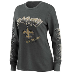 New Orleans Saints WEAR by Erin Andrews Women's Long Sleeve Thermal T-Shirt - Gray for sale