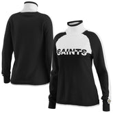 New Orleans Saints WEAR by Erin Andrews Women's Ski Raglan Pullover Sweater - Black cheap